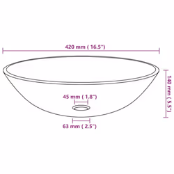 vidaXL Bathroom Sink with Tap and Push Drain Frosted Tempered Glass Wash Basin - Additional view 9