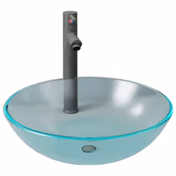 vidaXL Bathroom Sink with Tap and Push Drain Frosted Tempered Glass Wash Basin