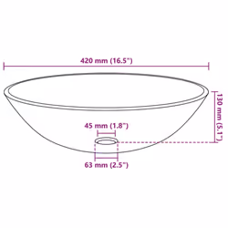 vidaXL Bathroom Sink with Tap and Push Drain Frosted Tempered Glass Wash Basin - Additional view 9