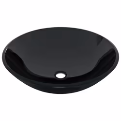 vidaXL Bathroom Sink with Tap and Push Drain Black Tempered Glass Wash Basin - Additional view 5