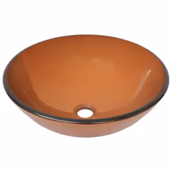 vidaXL Bathroom Sink with Tap and Push Drain Brown Tempered Glass Wash Basin - Additional view 5