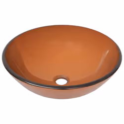 vidaXL Bathroom Sink with Tap and Push Drain Brown Tempered Glass Wash Basin - Additional view 5