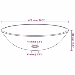 vidaXL Bathroom Sink with Tap and Push Drain Gold Tempered Glass Wash Basin - Additional view 9