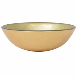 vidaXL Bathroom Sink with Tap and Push Drain Gold Tempered Glass Wash Basin - Additional view 6