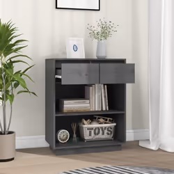 vidaXL Solid Wood Pine Console Cabinet Sideboard Side Cabinet Multi Colours - grey