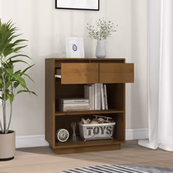 vidaXL Solid Wood Pine Console Cabinet Sideboard Side Cabinet Multi Colours - honey brown