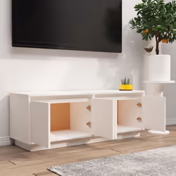 vidaXL Solid Wood Pine TV Cabinet Living Room Media Unit Stand Multi Colours - white