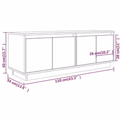 vidaXL Solid Wood Pine TV Cabinet Living Room Media Unit Stand Multi Colours - white - Additional view 4