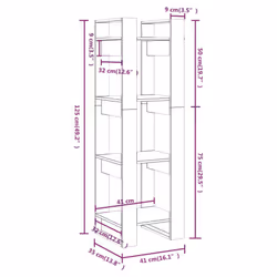 vidaXL Solid Wood Pine Book Cabinet/Room Divider Storage Shelf Multi Colours - grey - Additional view 4
