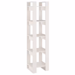vidaXL Solid Wood Pine Book Cabinet/Room Divider Storage Rack Multi Colours - white