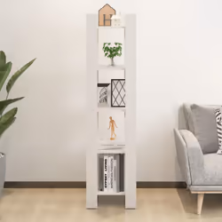 vidaXL Solid Wood Pine Book Cabinet/Room Divider Storage Rack Multi Colours - white