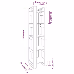 vidaXL Solid Wood Pine Book Cabinet/Room Divider Storage Rack Multi Colours - white - Additional view 8
