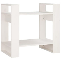 vidaXL Solid Wood Pine Book Cabinet/Room Divider Storage Shelf Multi Colours - white