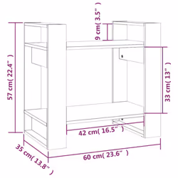 vidaXL Solid Wood Pine Book Cabinet/Room Divider Storage Shelf Multi Colours - white - Additional view 4
