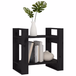 vidaXL Solid Wood Pine Book Cabinet/Room Divider Storage Shelf Multi Colours - black - Additional view 5