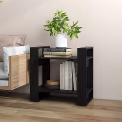 vidaXL Solid Wood Pine Book Cabinet/Room Divider Storage Shelf Multi Colours - black - Additional view 6