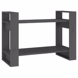 vidaXL Solid Wood Pine Book Cabinet/Room Divider Bookcase Rack Multi Colours - grey