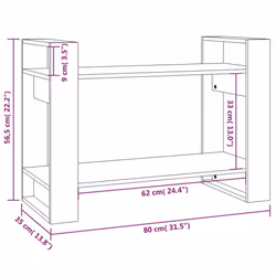 vidaXL Solid Wood Pine Book Cabinet/Room Divider Bookcase Rack Multi Colours - grey - Additional view 4