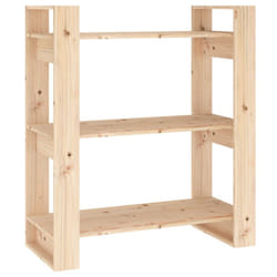 vidaXL Solid Wood Pine Book Cabinet/Room Divider Storage Rack Multi Colours - brown