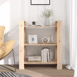 vidaXL Solid Wood Pine Book Cabinet/Room Divider Storage Rack Multi Colours - brown