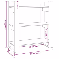vidaXL Solid Wood Pine Book Cabinet/Room Divider Storage Rack Multi Colours - brown - Additional view 8