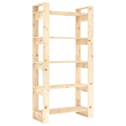 vidaXL Solid Wood Book Cabinet/Room Divider Shelf Storage Rack Multi Colours - brown