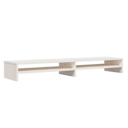 vidaXL Monitor Stand Laptop Desktop Screen Riser Display Shelf Solid Wood Pine - white