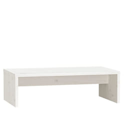 vidaXL Monitor Stand Laptop Desktop Screen Riser Display Shelf Solid Wood Pine - white