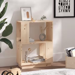 vidaXL Solid Wood Pine Book Cabinet/Room Divider Furniture Multi Colours - brown