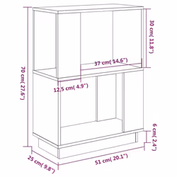vidaXL Solid Wood Pine Book Cabinet/Room Divider Furniture Multi Colours - brown - Additional view 4