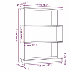 vidaXL Solid Wood Pine Book Cabinet/Room Divider Rack Book Shelf Multi Colours - grey - Additional view 8