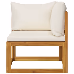 vidaXL Garden Lounge Set Outdoor Sofa Set with Cushions Solid Wood Acacia - cream, 2-seater