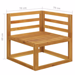 vidaXL Garden Lounge Set Outdoor Sofa Set with Cushions Solid Wood Acacia - cream, 2-seater