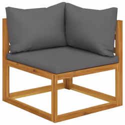 vidaXL Garden Lounge Set Outdoor Sofa Set with Cushions Solid Wood Acacia - dark grey, 4-seater