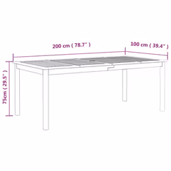 vidaXL Solid Wood Acacia Garden Dining Set Grey Wooden Table Chair 7/9 Piece - 8 piece - Additional view 7