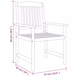 vidaXL Solid Wood Acacia Garden Dining Set Grey Wooden Table Chair 7/9 Piece - 8 piece - Additional view 8