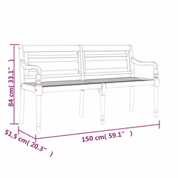 VidaXL 319147 outdoor bench Teak - Additional view 6