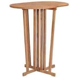 vidaXL Solid Wood Teak Folding Bar Table Wooden Party Bistro Standing Table