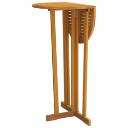 vidaXL Solid Wood Teak Folding Bar Table Wooden Party Bistro Standing Table - Additional view 4