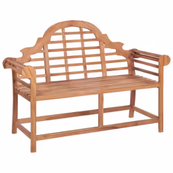 vidaXL Solid Wood Teak Garden Bench Patio Wooden Outdoor Marlboro Bench Chair