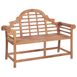 vidaXL Solid Wood Teak Garden Bench Patio Wooden Outdoor Marlboro Bench Chair