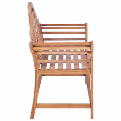 vidaXL Solid Wood Teak Garden Bench Patio Wooden Outdoor Marlboro Bench Chair