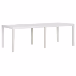 vidaXL Garden Table 220x90x72 cm PP White Patio Outdoor Dining Table Furniture