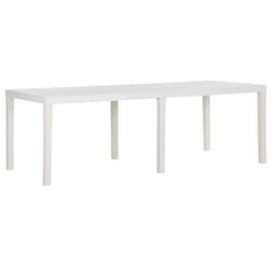 vidaXL Garden Table 220x90x72 cm PP White Patio Outdoor Dining Table Furniture