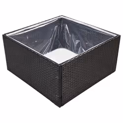 vidaXL Garden Planter Outdoor Planter Flower Patio Pot Plant Box Poly Rattan - black, 80 x 80 x 40 cm