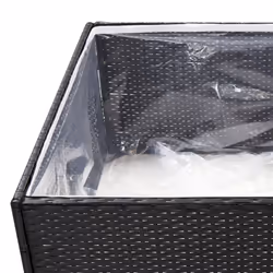 vidaXL Garden Planter Outdoor Planter Flower Patio Pot Plant Box Poly Rattan - black, 80 x 80 x 40 cm - Additional view 4