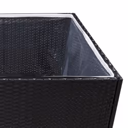 vidaXL Garden Planter Outdoor Planter Flower Patio Pot Plant Box Poly Rattan - black, 80 x 80 x 80 cm - Additional view 4