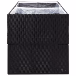 vidaXL Garden Planter Outdoor Planter Flower Patio Pot Plant Box Poly Rattan - black, 157 x 80 x 80 cm - Additional view 4