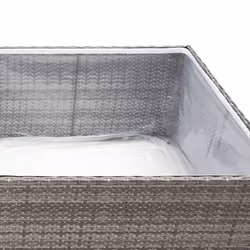 vidaXL Garden Planter Outdoor Planter Flower Patio Pot Plant Box Poly Rattan - grey, 80 x 80 x 40 cm - Additional view 4