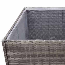 vidaXL Garden Planter Outdoor Planter Flower Patio Pot Plant Box Poly Rattan - grey, 80 x 80 x 80 cm - Additional view 4